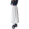 Khaki Wool High-Waist Slimming Midi Skirt for Women - A-Line, Hip-Hugging, Spring/Autumn 2026
