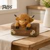 Decorative Tissue Holder Highland Cow Seasoning Bottle Holder/Tissue Box, Farmhouse Resin Storage Stylish Tabletop Organizer, Box for Kitchen