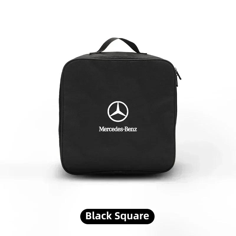 EV Car Charging Cable Storage Box Charger Cables Carry Bag Trunk Organizer For Mercedes Benz AMG A C E Class C180 C200 C260 C300 LC5