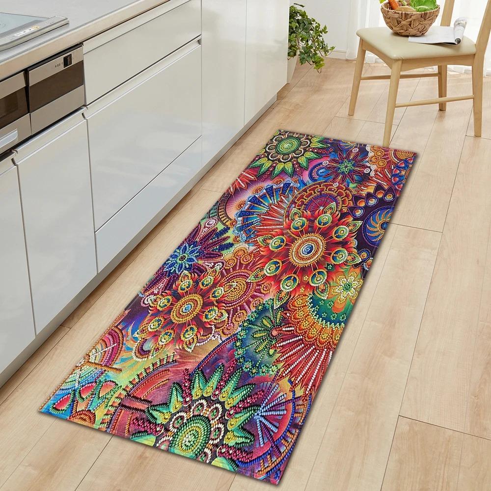 Bohemian Retro Mandala Pattern Home Kitchen Floor Mat Door Front Decoration Floor Mat