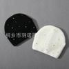 Solid color rabbit velvet double-layer thermal wool hat knitted hat autumn and winter windproof ear protection striped hat