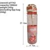 Pc Water Bottle With Strap And Push Lid For Office Home Outdoor Use