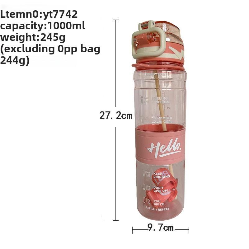 Pc Water Bottle With Strap And Push Lid For Office Home Outdoor Use