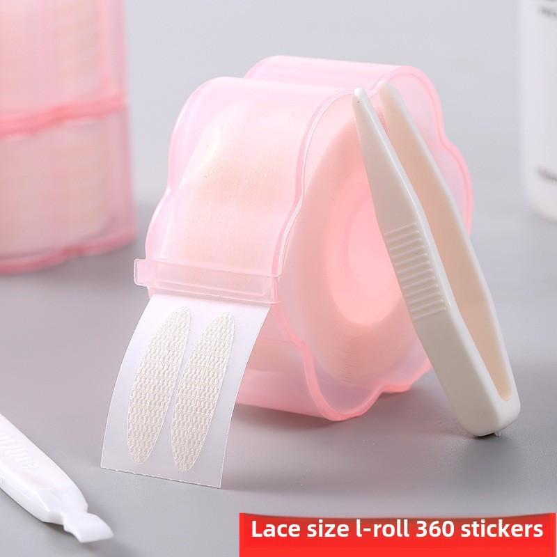 Lot de 360 patchs invisibles en dentelle transparente, gris et beige, pour grands yeux, en fibre, pour la beauté des paupières, double bande autocollante, outils de maquillage