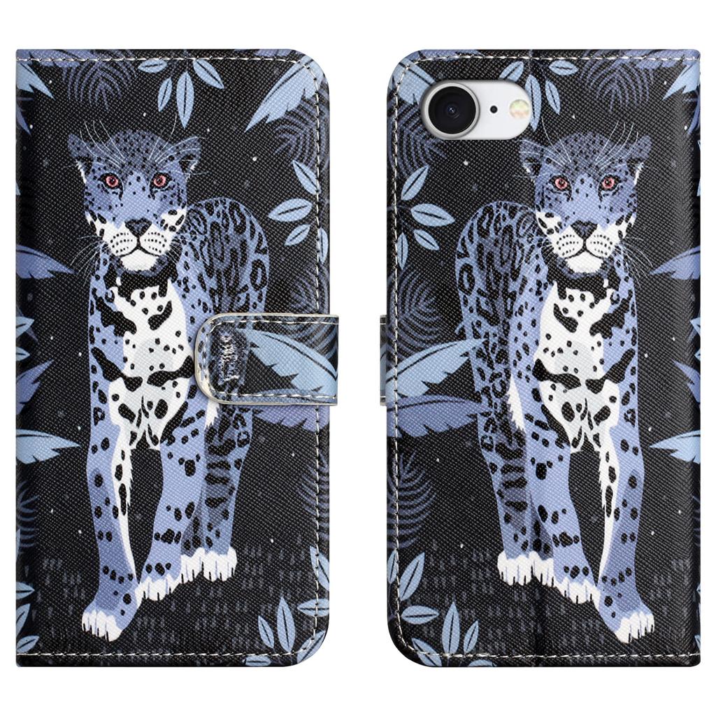 For iPhone 16e Case Pattern Print PU Leather Wallet Phone Cover Cross Texture