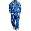 Men's Layer 2 Piece Hoodie and Cargo Pants Set with Elastic Waistband for Casual Wear
