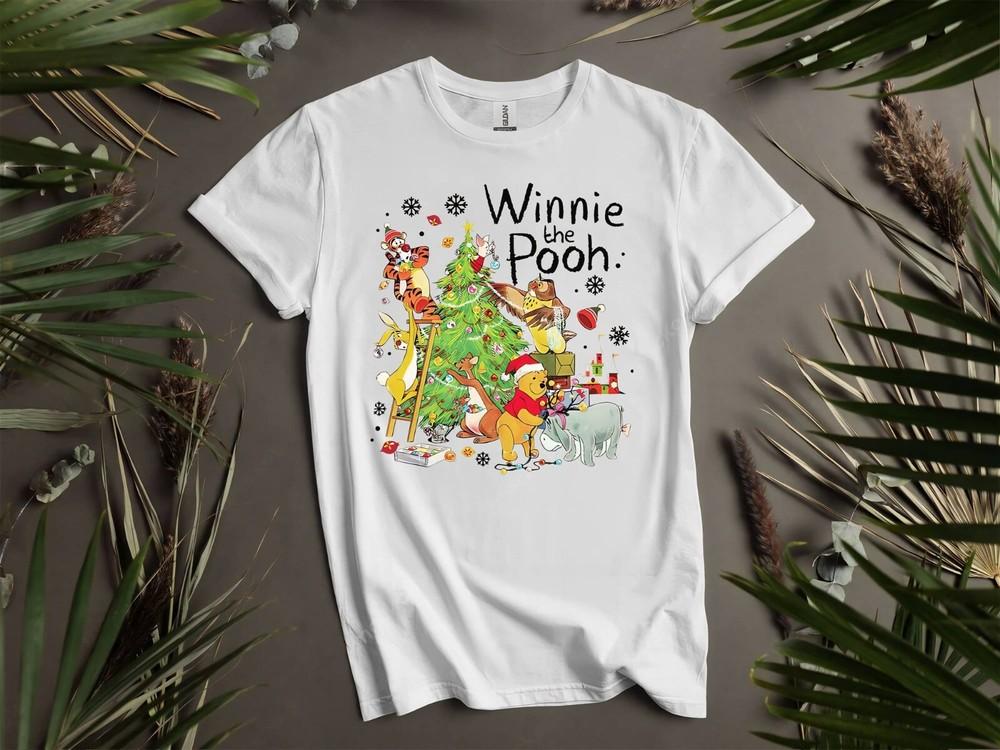 Winnie the Pooh Characters Santa T-shirt T shirt Men Women Unisex Tshirt K892