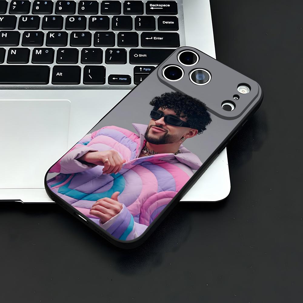 Coque de téléphone Singer B-Bad Bunny Pour IPhone 17 Air 16 E Pro Max 15 14 13 Mini 12 Pro 11 Max Plus Coque Souple Noire