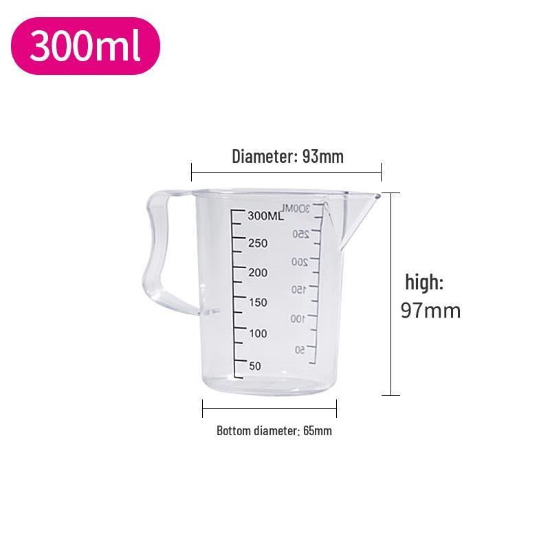 Acrylic Black Line Large Capacity Transparent Measuring Cup with Handle for Tea, Baking, and Catering