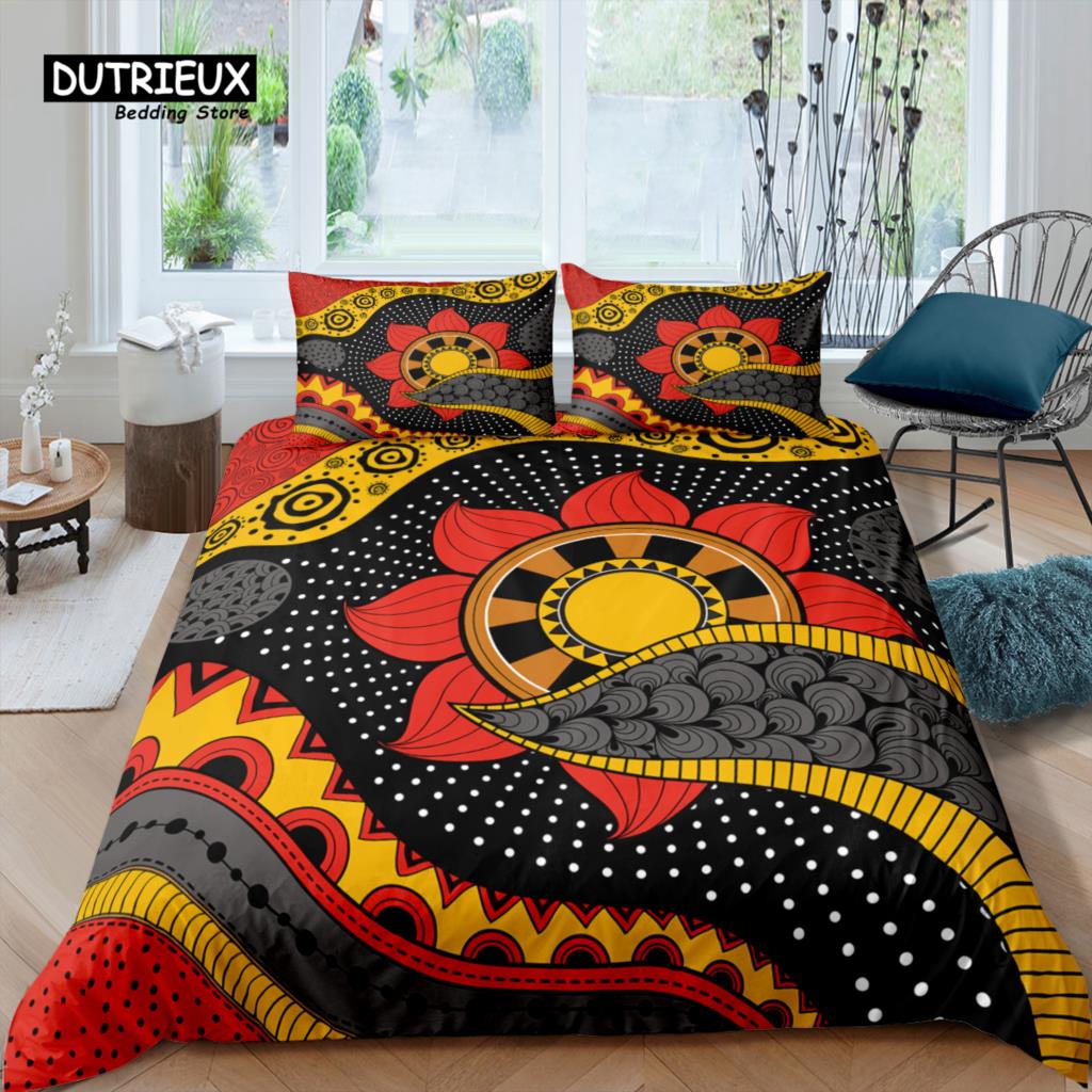 Home Living Luxury 3D Golden Bohemia Bedding Set Duvet Cover Pillowcase Kids Bedding Set Queen and King EU/US/AU/UK Size