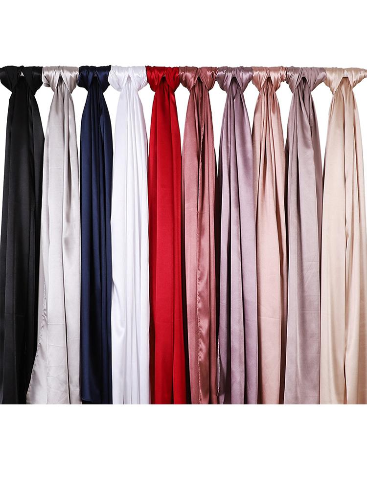 Luxury Satin Hijab Femme Solid Women Imitation Silk Beach Wrap Silk Scarf Shawls Bandana Muffler Scarves Bufandas Mujer Stoles