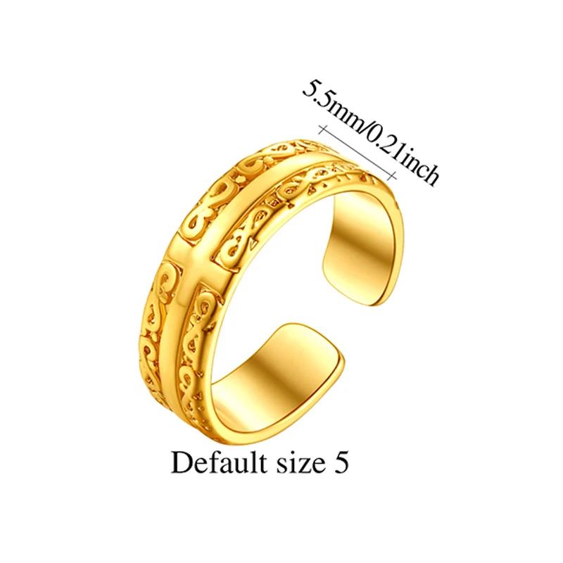 Multiple Styles 14K Gold Color Open Ring Cuffs for Women Arrow Heart Leaf Bamboo Layers Wrapped Resizable Ring Jewelry Gift