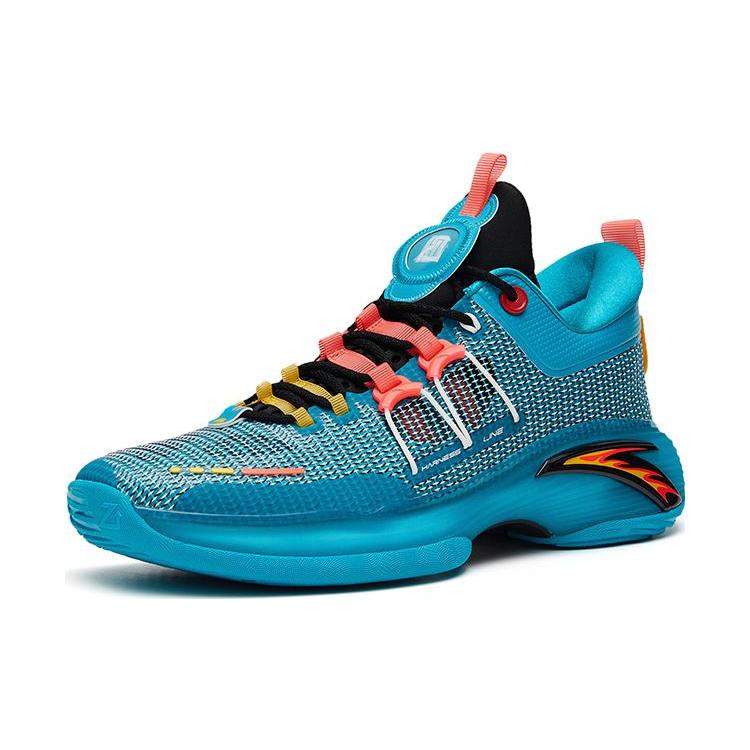 Anta Nitrogen Technology Slip Resistant Abrasion Resistant Low top Basketball Shoes Men's Blue Red, Detroit, Diallo PE 912321105S-1
