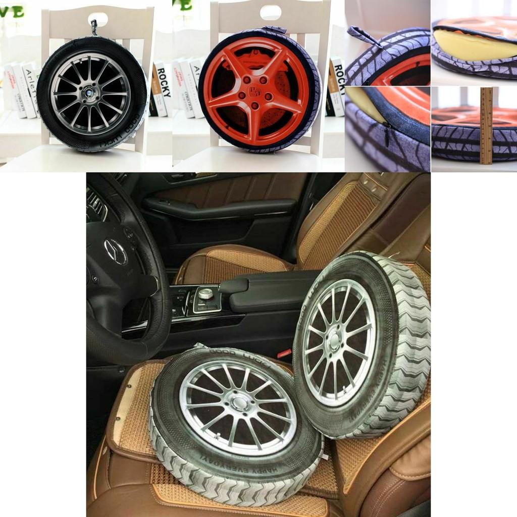 Adorable 3d Print Pillow Car Wheel Tire Plush Cushion For Car And Home Decor