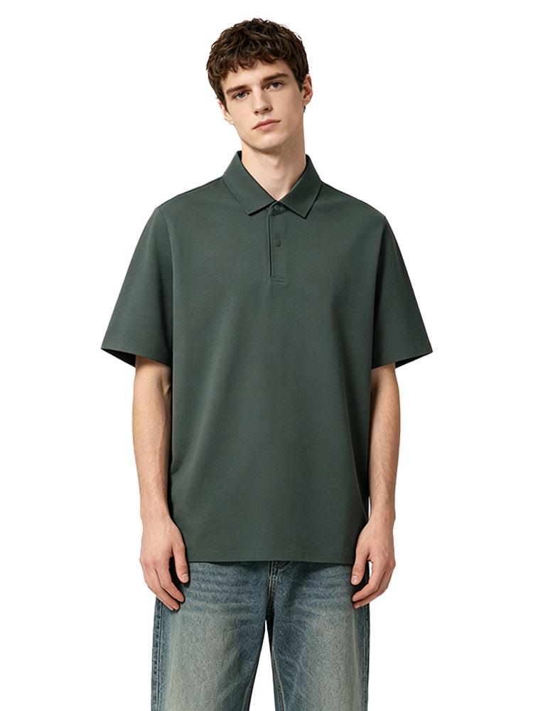 Pima Cotton Short Sleeve Polo with Cool-Touch Technology, Seamless Design, Unisex, Solid Color, High-End Workwear
