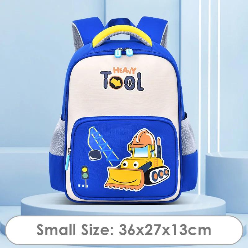 Sacs à dos Cool Bulldozer pour Garçons d'École Primaire Sac à Dos d'École pour Enfants Ultra-léger CE1-CE3 Grande Capacité Sac à Dos Imperméable Enfant