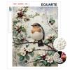 Robin Bird Floral Pearl Art Painting with Frame Shiny Bead Canvas Creative Leisure Craft for Modern Wall Decor Gift Home Ornament Wall Art Piece