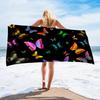 Summer Tropical Ocean Wave Beach Towel Starfish Seashell Print Polyester Bath Towel Quick Dry Sand Free for Swim Pool Travel