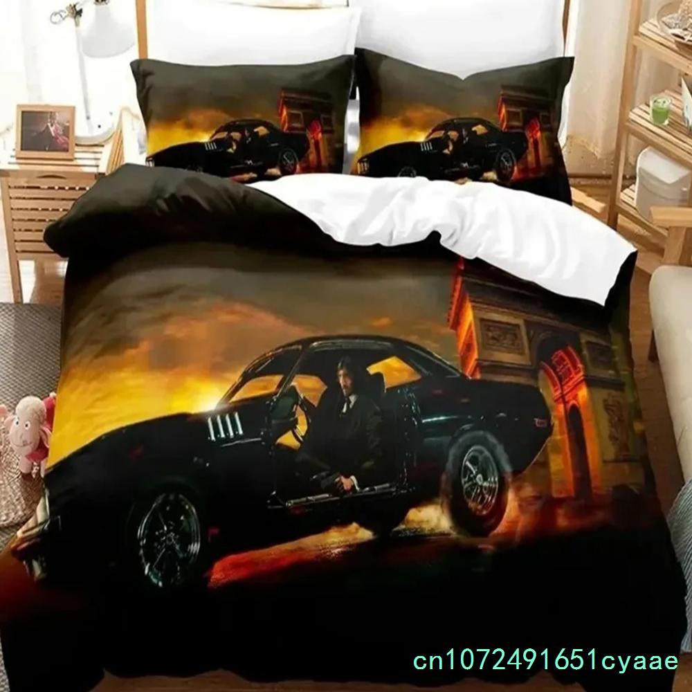 3D HD Printed Movie John Wick Bedding Sets John Wick Duvet Cover Bed Set Quilt Cover Pillowcase Comforter King Queen Size