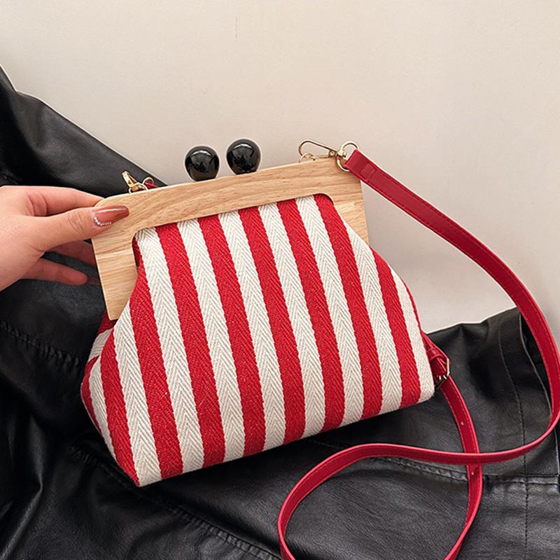 

Ретро полосатые деревянные клипсы ракушки сумки для женщин сумка-мессенджер холщовая сумка на плечо с бусинами сумка через плечо женский клатч Bolsa Mujer