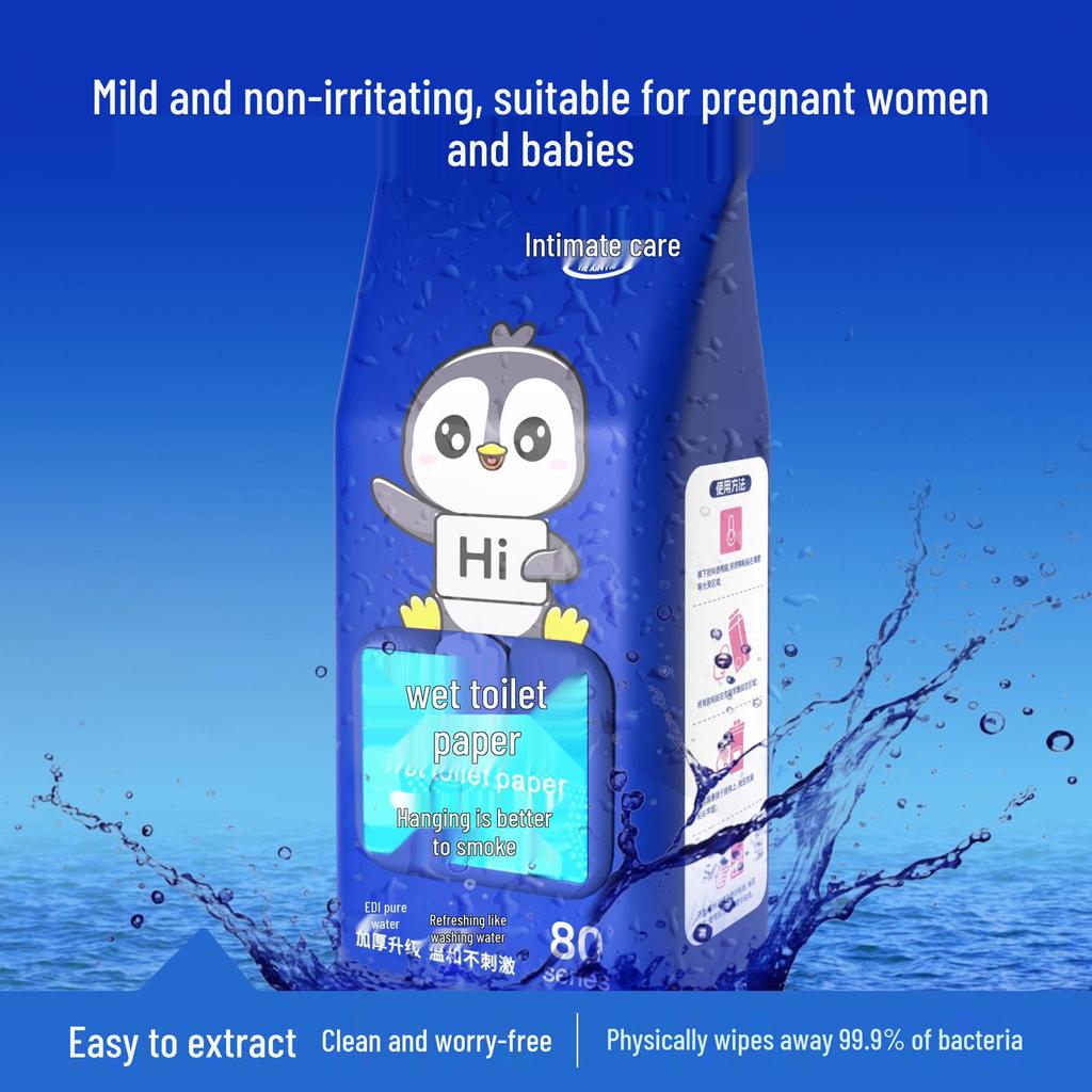 Eco-Friendly Flushable Wet Wipes - Disposable, Portable & Tear-Off Toilet Tissue