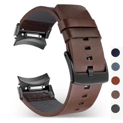 No Gaps Leather Band for Samsung Galaxy Watch 7 6 5 4 40 44mm Quick Fit Metal Buckle Strap for Galaxy Watch6 4 Classic 43 47mm