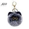 Schoolbag Ornament Plush Cat Ball Keychain, Fluffy Kitten Pompom Bag Charm, Keychain Pendant with Decorative Backpack Metal Lobster Clasp, Backpacks