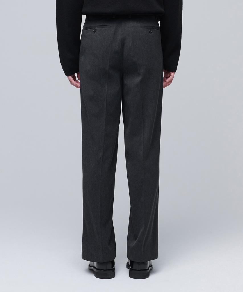 Musinsa Standard Heavyweight Fleece-Lined Real Wide Hidden Elastic Waist Slacks [Charcoal Gray]