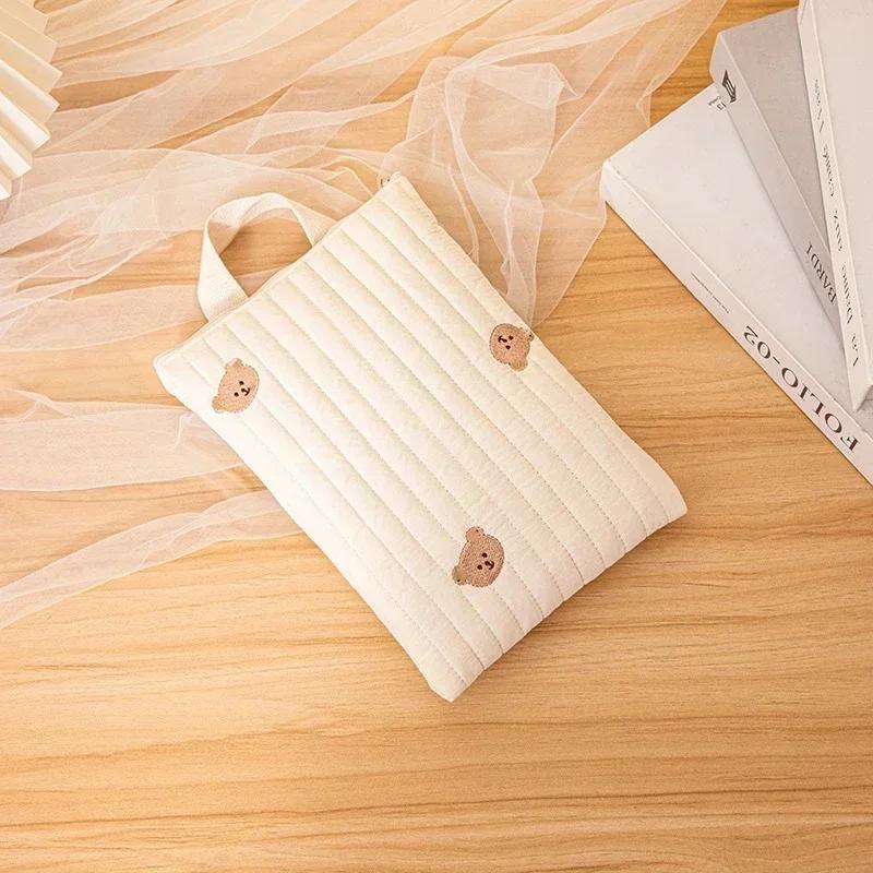 

Cotton Baby Diaper Bag Nappy Pouch Travel Stroller Storage Bags South Korea s Ins Cute Bear Embroidery Mommy Bag Handbags