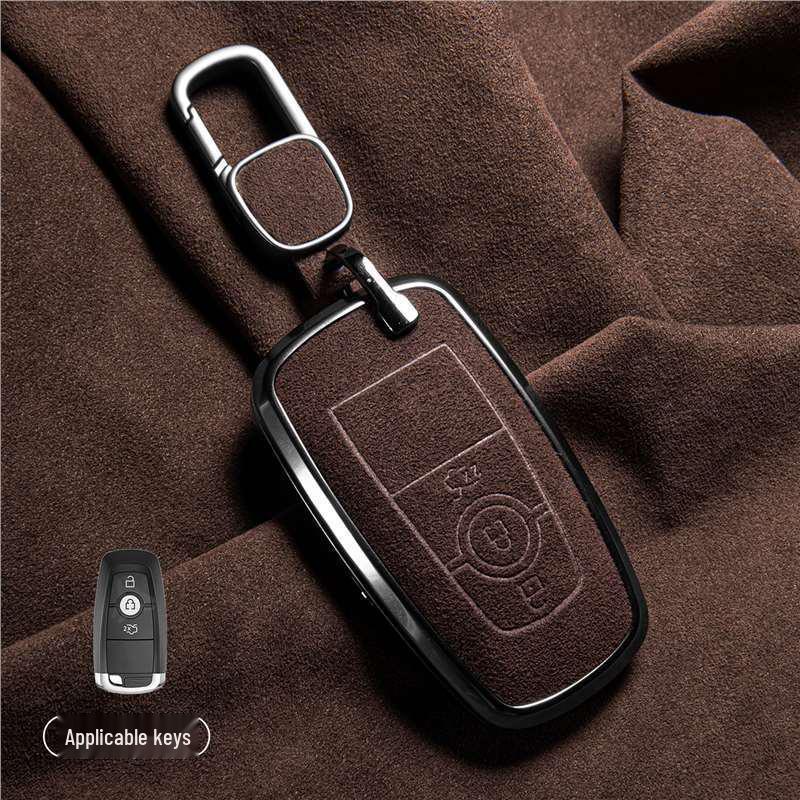 Luxury Suede Key Covers for Ford Explorer ST, Escape, Edge, 4WD, Mondeo, and EVOS