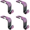 4PCS Bling Car Seat Headrest Hook, Crystal Rhinestone Backseat Hanger Organizer for Purse Handbag Umbrella, Shiny Auto Interior Seat Back Storage