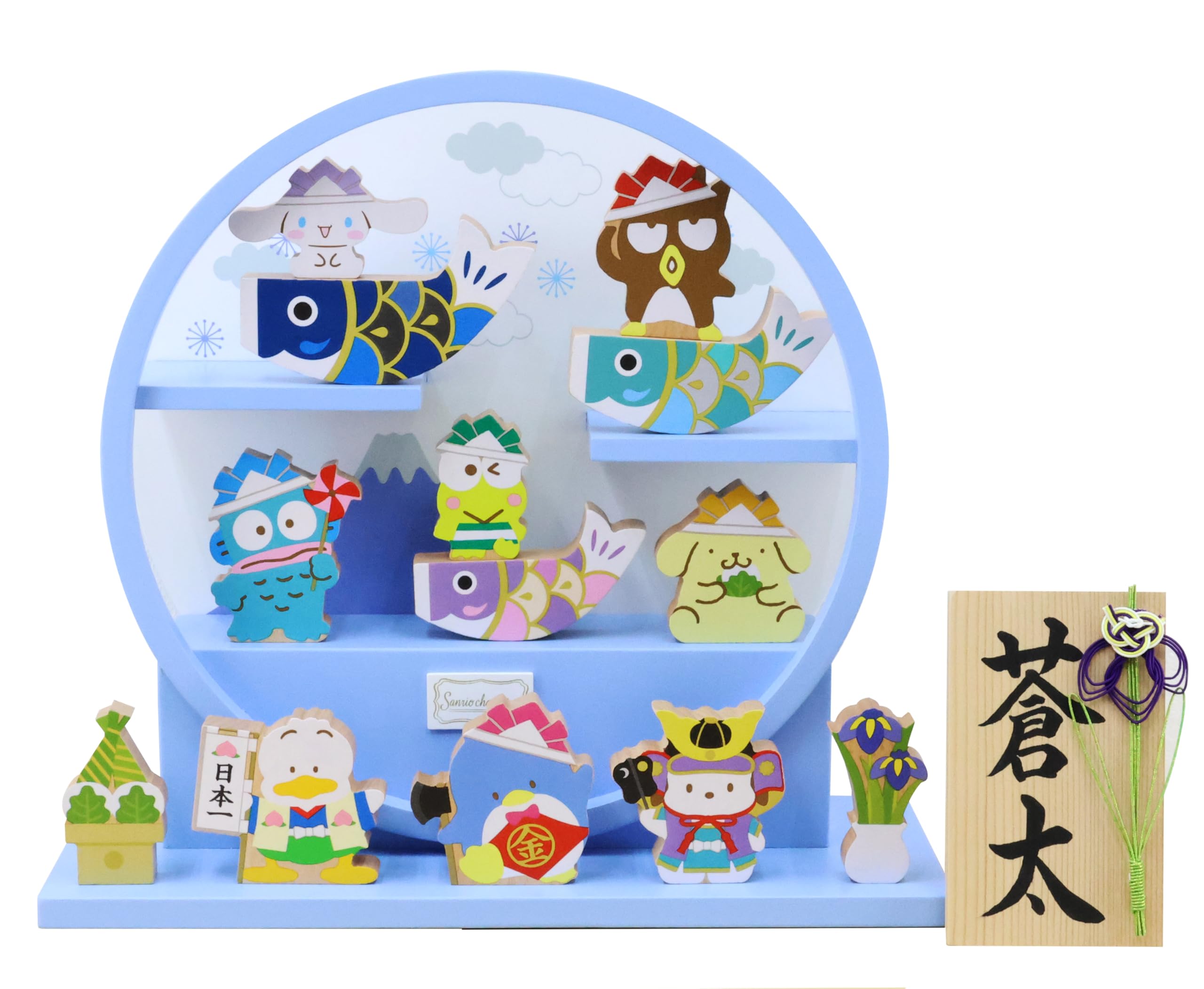 

Osaka Choseido Compact Mini May Personalized Wooden Tag Included Helmet Sanrio Wooden Day Carp Momotaro and Kintaro Doll, Ceramic, (Sent Separately), синий