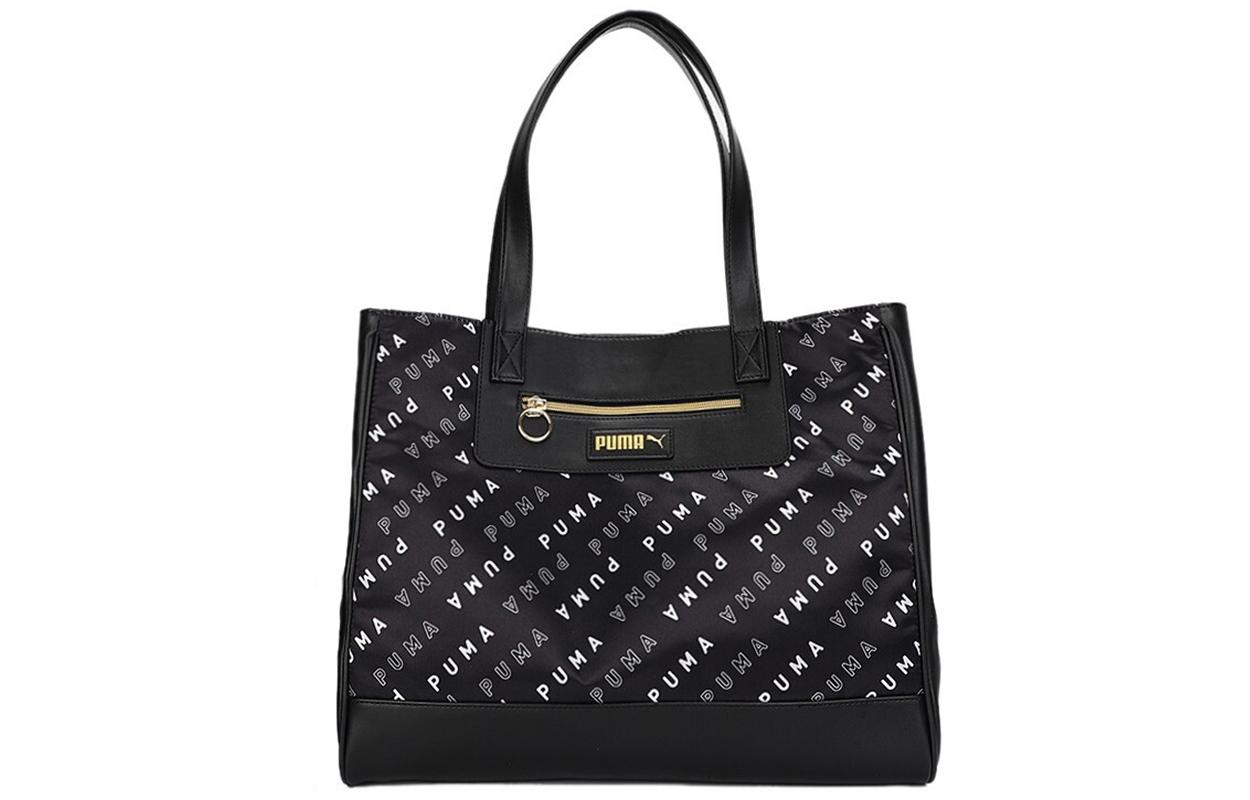 PUMA Athleisure Fabric Tote Bag, Shopping Bag, Handbag Regular Unisex Black 078334-01