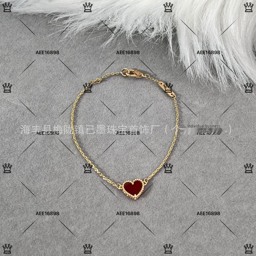 Gold Heart 925 Sterling Silver Rose Gold Plated Red Heart Choker Necklace, Stud Earrings & Bracelet Women's Set