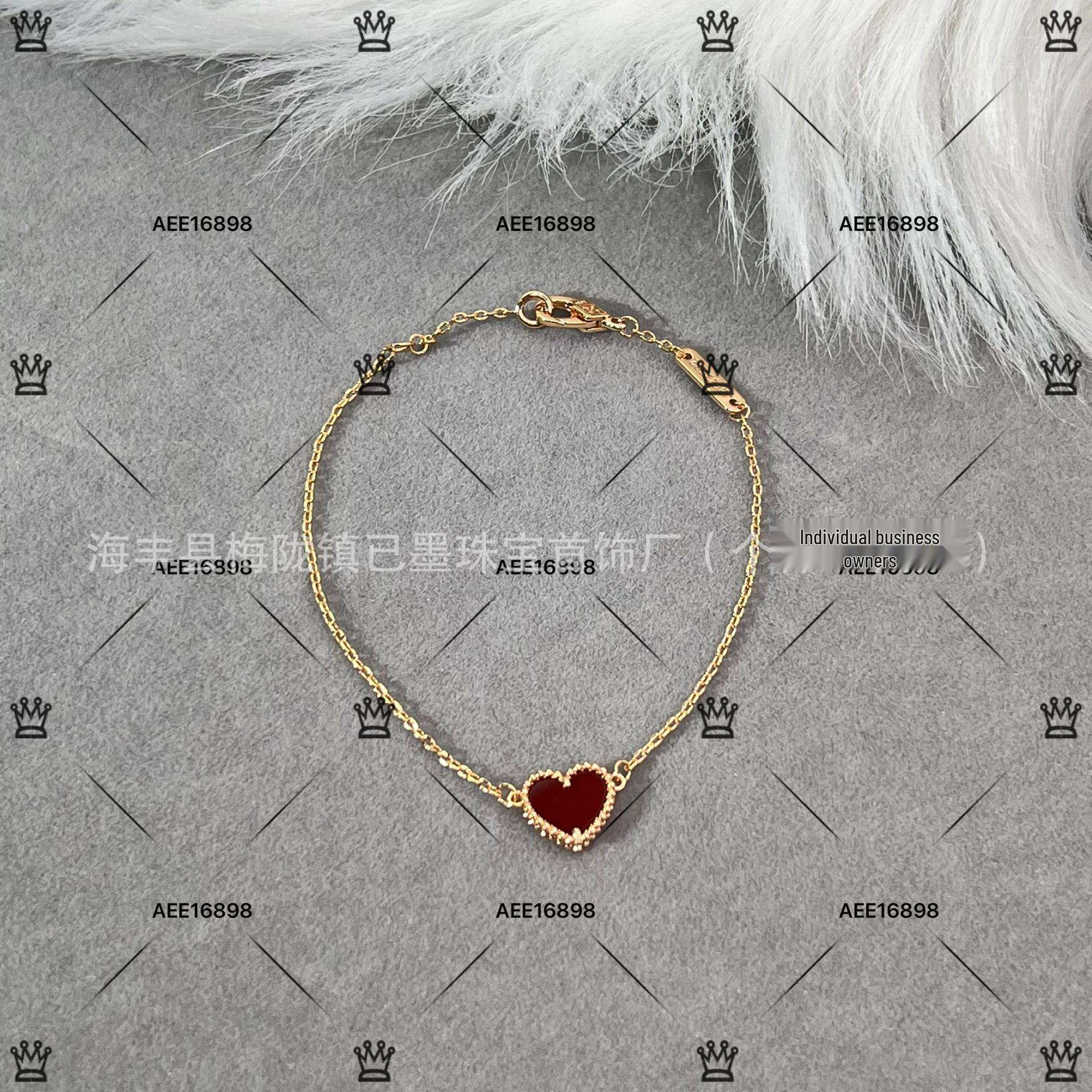 

Золотое Сердце 925 Стерлинговое Серебро Покрытие Розовым Золотом Красное Сердце Колье-Чокер, Серьги-Пуссеты и Браслет Женский Набор