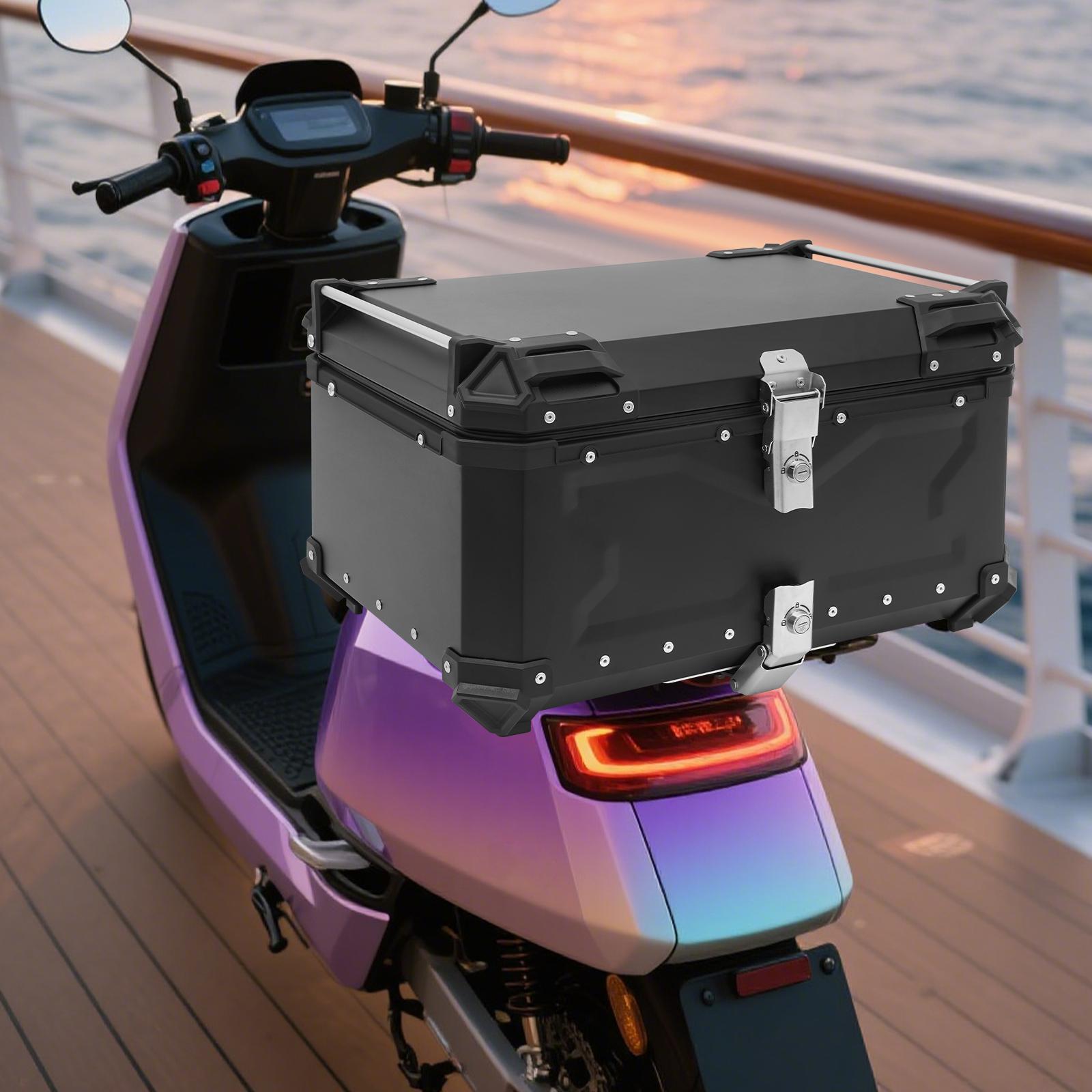 

65L Motorcycle Case, Load 10kg, Lockable Storage Tail Box for Cruiser Sport Bike Touring, Universal Mount with Easy Installation чёрный