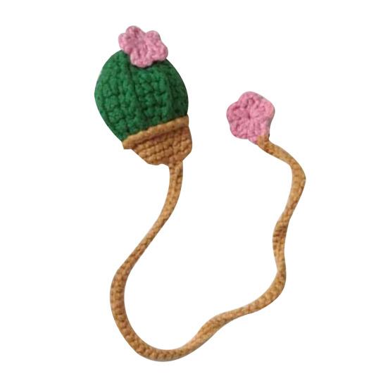 Crochet Cactus Bookmark Hand-crocheted Knitting Bookmark Office Decoration Vibrant Color Party Favors