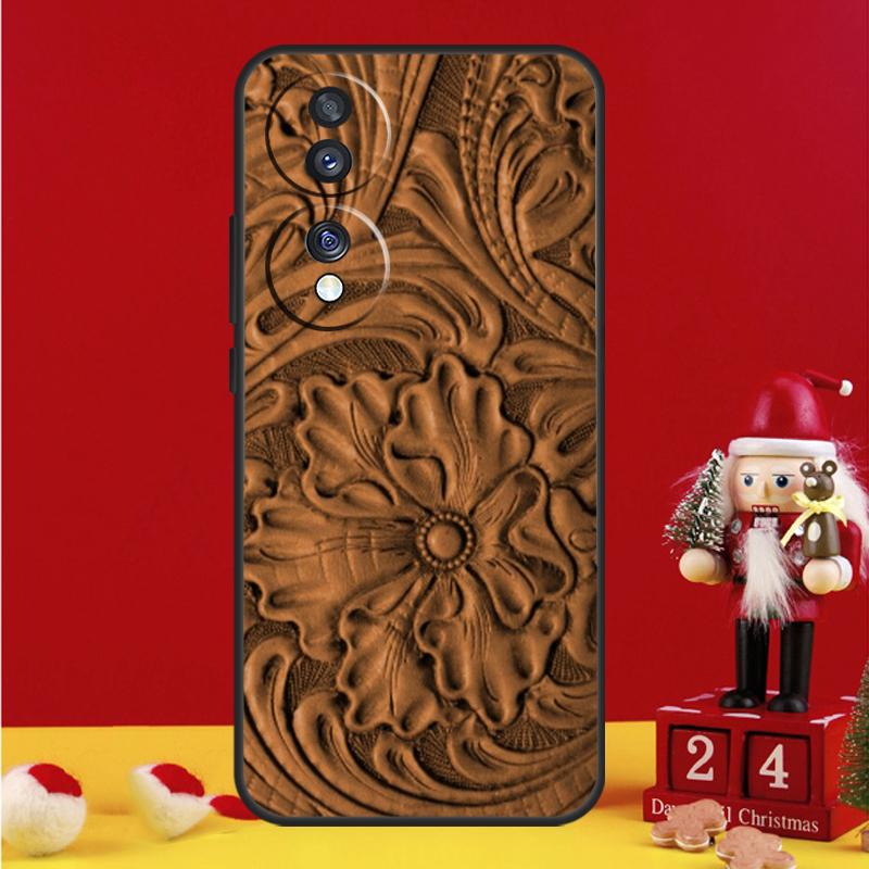 Brown Hand Tooled Western Case For Honor Magic 7 6 8 Pro Honor Win X9a X9b X9c X9d X8c X8b 50 70 90 200 400 Lite Cover