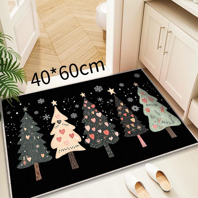 

1pc Festive Christmas Tree Welcome Doormat,Christmas Tree Snowflake Pattern,Christmas Gifts,Christmas Decoration, Xmas, Non-Slip