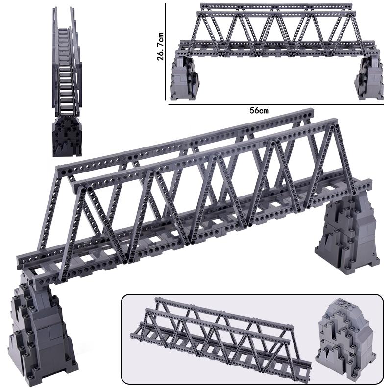 City Trains Flexible Tracks Forked Straight Curved Soft Rails Track Switch Building Block Bricks Kids Diy Technical Creative Toy