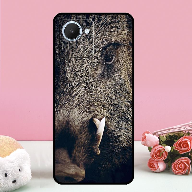 Wild boar For Realme C55 C71 C53 C67 C75 C61 C33 C63 C51 C65 10 11 12 13 14 15 Pro Plus GT7 Pro Case