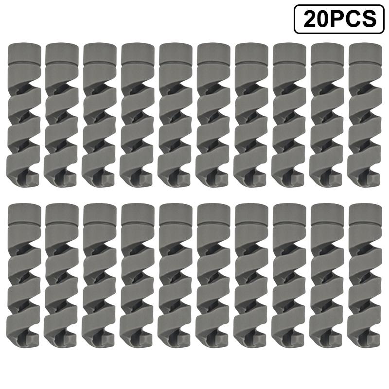 20PCS Spiral Silicone Cable Saver Cover for USB Wire Durable Cord Protector Winder Prevents Breakage for Computer Desk Use