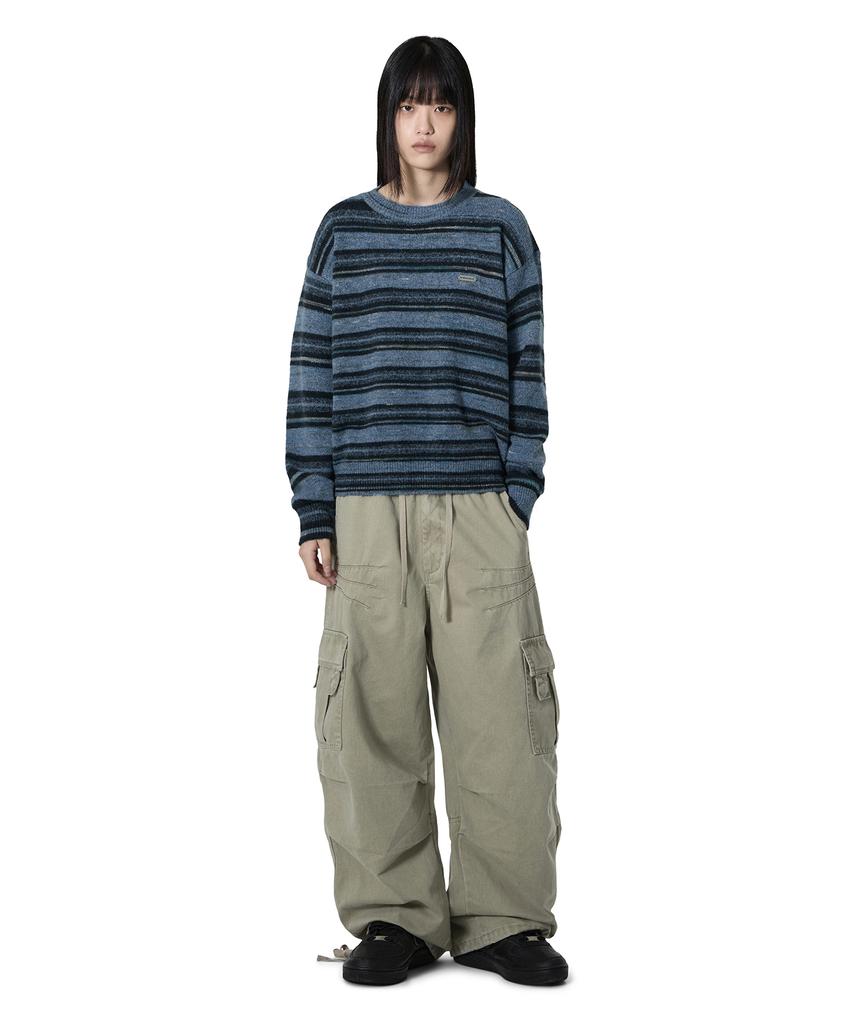 OPENYARD(OY) Brush Stripe Knit - Blue