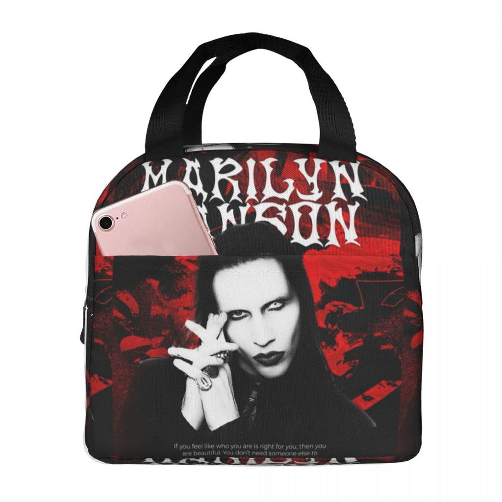 New Arrival Marilyn Manson The Golden Age Of Last Music Insulated Lunch Bag for Women Children Food Boxes Thermal Lunch Box Tote