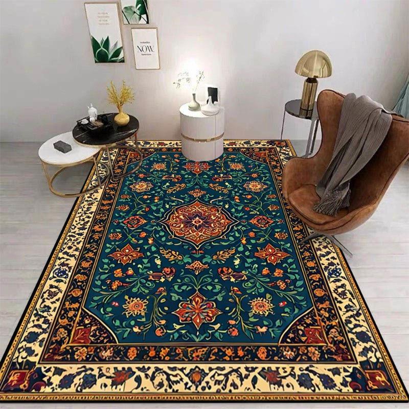Bohemian Persian Retro Rug Anti-Slip Wear-resistant Carpet for Indoor Outdoor Living Room Bedroom Easy Clean Home Decor Classic