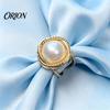 Bridal Scarf Jewelry Alloy Silk Ring with Faux Pearls, Clip Rings for Women, Elegant Pearl Buckle Round Clip, Retro Holder Dresses And Shirts