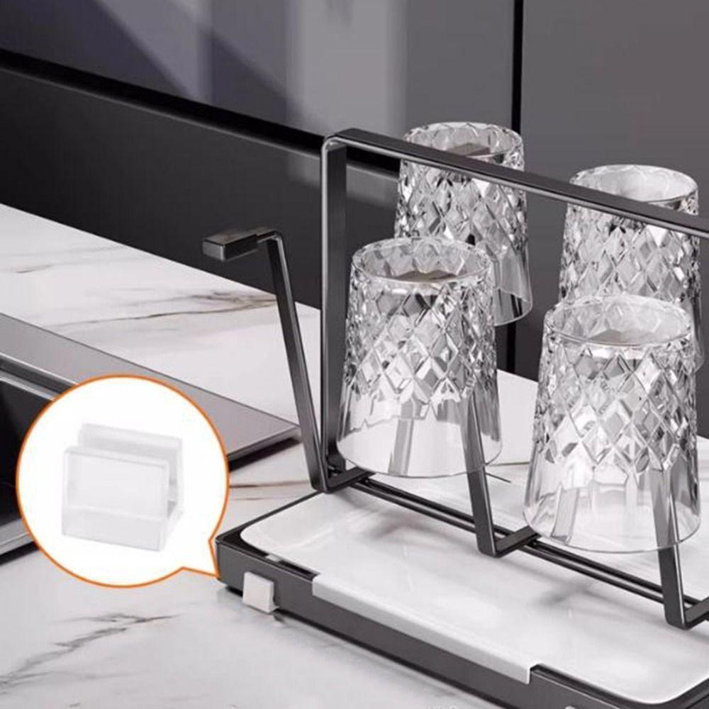 Rustfritt Stål Glasskoppstativ Plassbesparende Flasketørkestativ Benkeplate