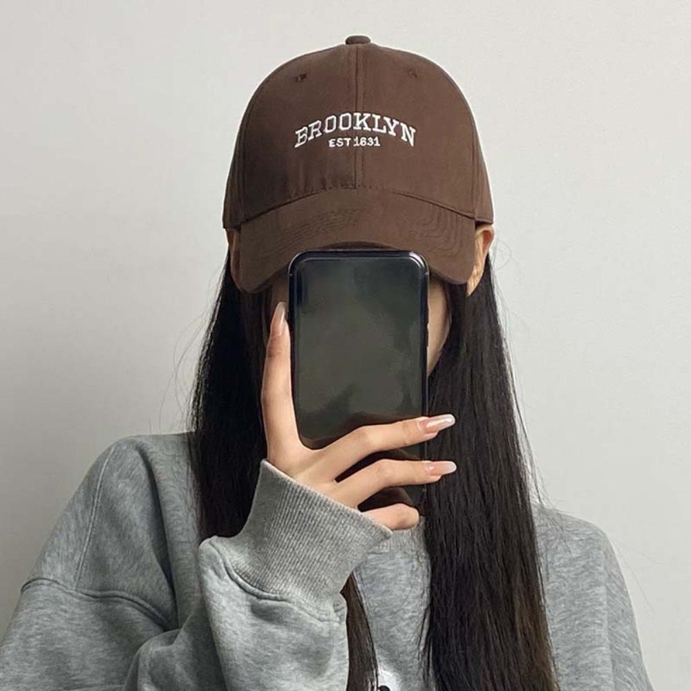 Breathable Embroidered Letter Peaked Cap Anti-UV Women Sunshade Hat Men Baseball Hat  Spring