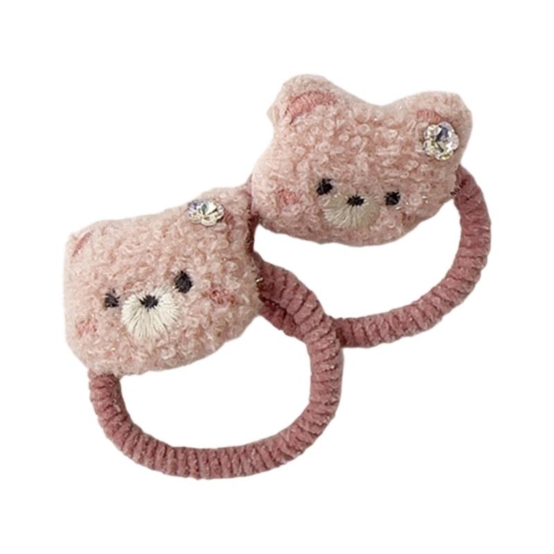 

1 Pair Adorable Cartoon Baby Hair Clips Plush Hair Ties Gentle Barrettes Secure Hold For 0 to 2 Year Old Girls Infants
