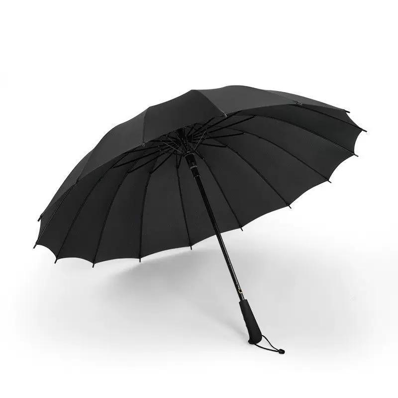 24-Rib Long-Handle Umbrella for Men, Dual-Use for Sun and Rain, Thickened and Durable, Large Double-Sized Sun Protection Automatic Umbrella for